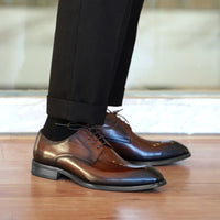 Chaussures habillées italiennes pour hommes – Luxe en cuir véritable, faites à la main, bout carré, lacets, idéales pour affaires et soirées