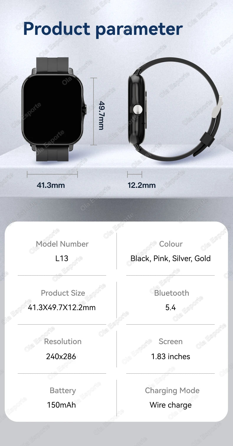 Watch, Ola Esporte Smartwatch 1.83'' – Elegance, Health & Connectivity