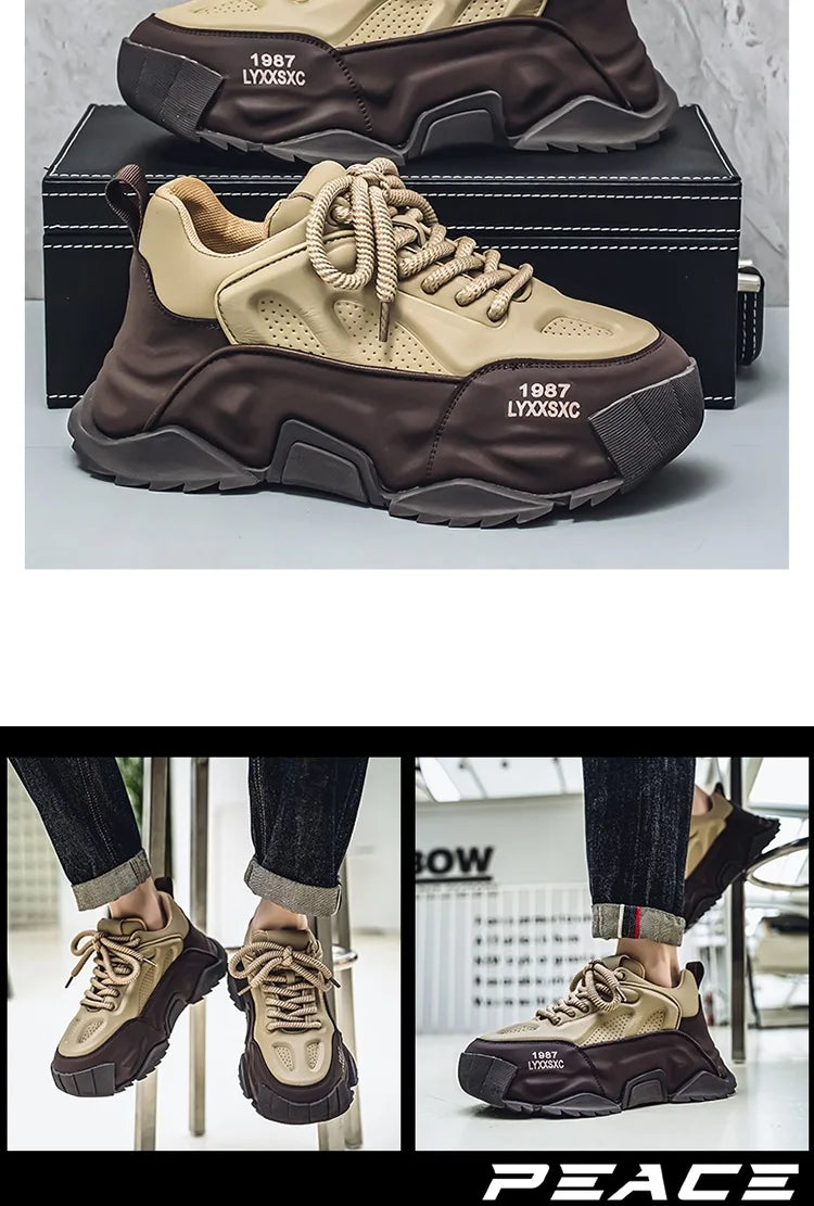 Sneakers Homme Designer – Confort & Hauteur Boostée