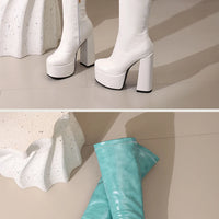Bottes Femme Grande Taille à Talon Épais et Plateforme – FANAN AYY-A8-13 | Bottes Genou Élégantes &amp; Sexy Automne