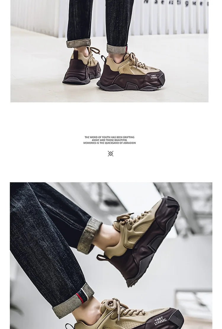 Sneakers Homme Designer – Confort & Hauteur Boostée