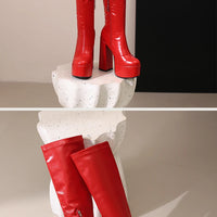 Bottes Femme Grande Taille à Talon Épais et Plateforme – FANAN AYY-A8-13 | Bottes Genou Élégantes &amp; Sexy Automne