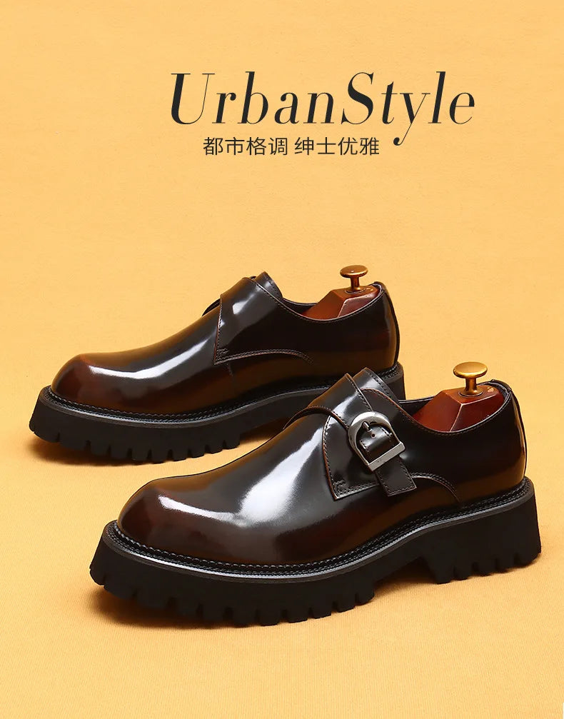 Oxford & Derby Homme – Chaussures Britanniques en Cuir Véritable, Semelle Épaisse, Business & Casual Élégant