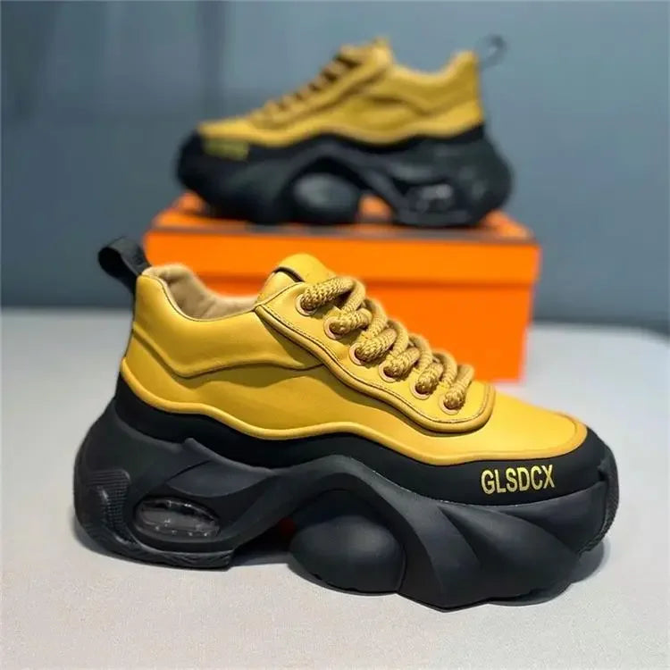 COZOK, Baskets pour hommes style designer 2025 – Sneakers à semelle épaisse confortables, mode décontractée automne/hiver, chaussures de sport tendance