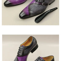 Chaussures Homme YAOLIDA – Oxford en Cuir Véritable avec Boucle Latérale