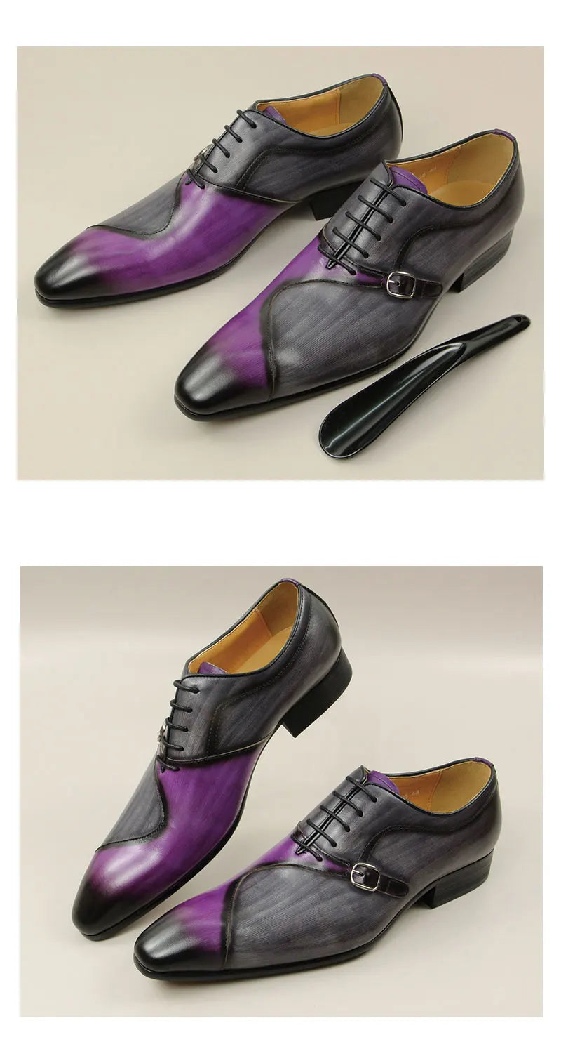 Chaussures Homme YAOLIDA – Oxford en Cuir Véritable avec Boucle Latérale