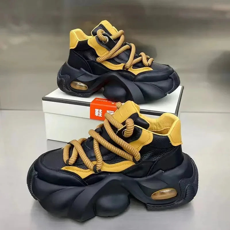 Baskets homme style designer – Sneakers à semelle épaisse confortables, mode décontractée automne/hiver