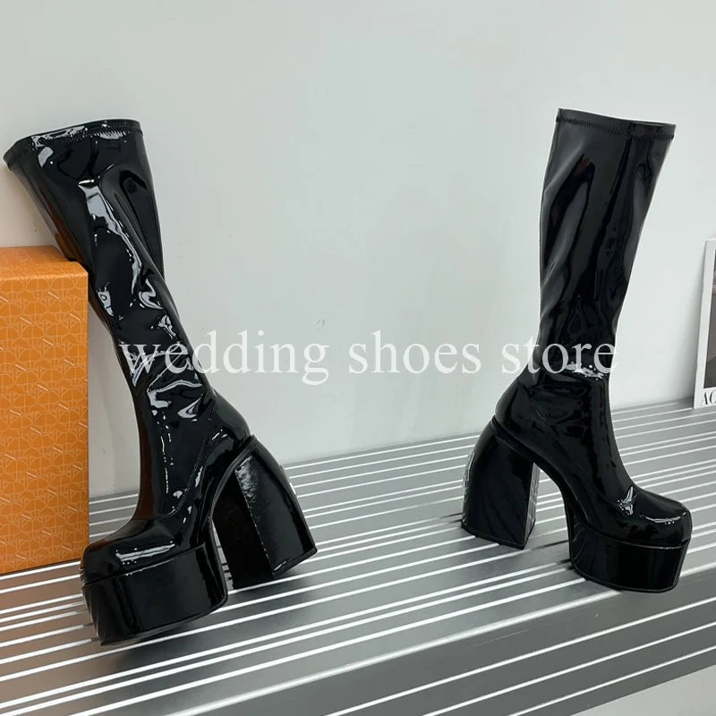 Women's 16cm Heel Boots - High, Waterproof and Sexy