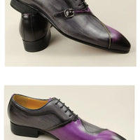Chaussures Homme YAOLIDA – Oxford en Cuir Véritable avec Boucle Latérale