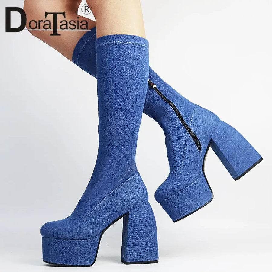 Sexy Women's Boots - Plus Size 35-48, Block Heel and Sturdy