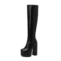 Bottes Femme Grande Taille à Talon Épais et Plateforme – FANAN AYY-A8-13 | Bottes Genou Élégantes &amp; Sexy Automne