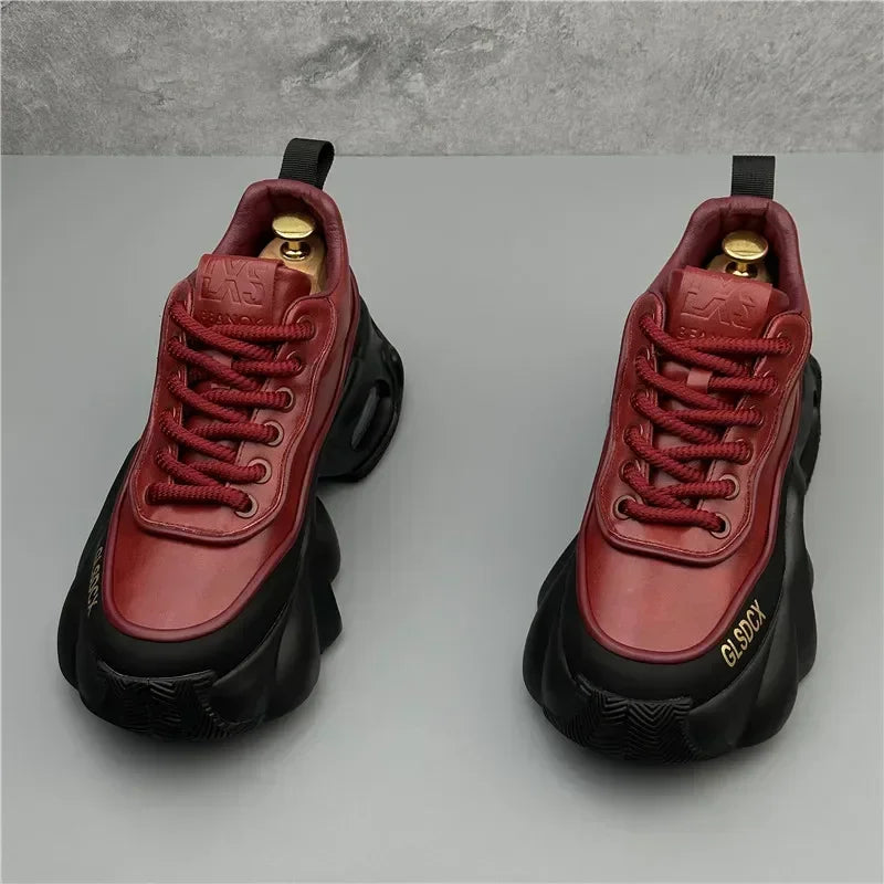 2025 s – Sneakers à lacets avec semelle compensée