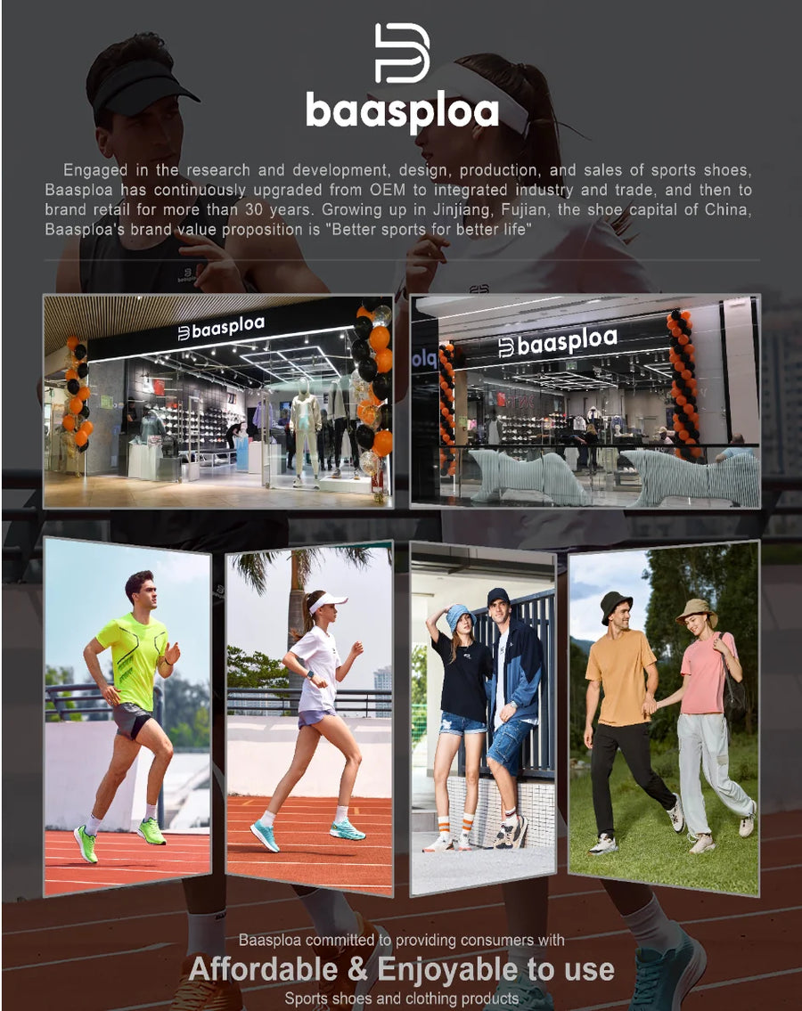 Baasploa W3100 H1072 – Chaussures de running unisexes respirantes pour semi-marathon