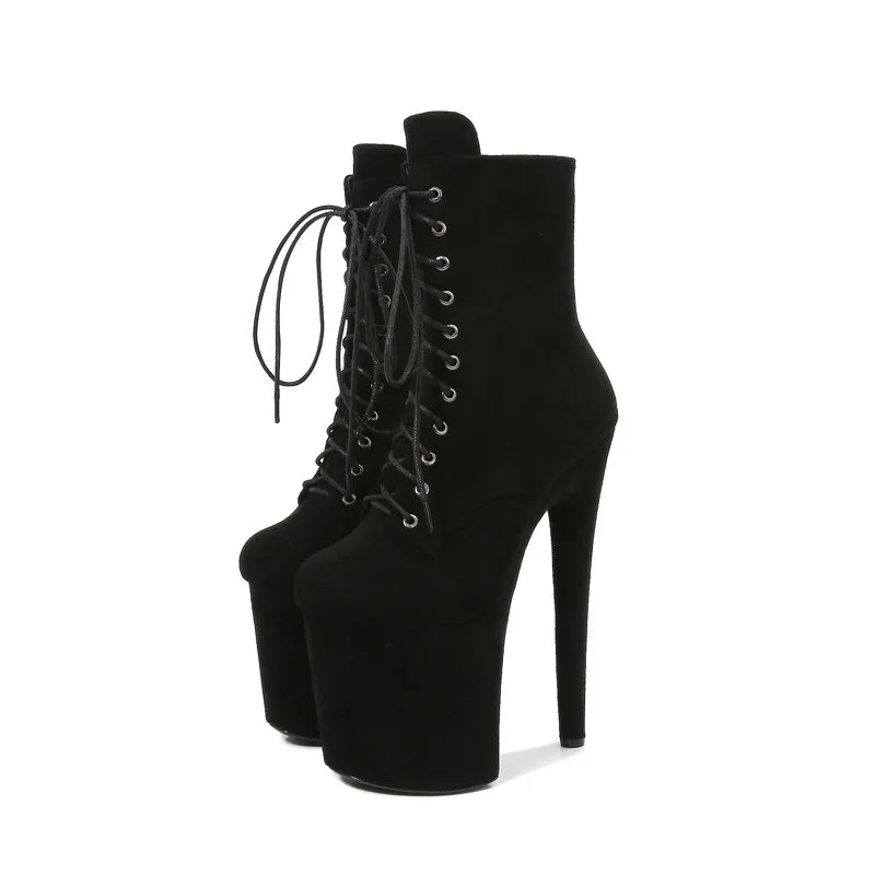 Women's Fetish Ankle Boots - Super High Heel, Western Style, Evening and Nightclub
