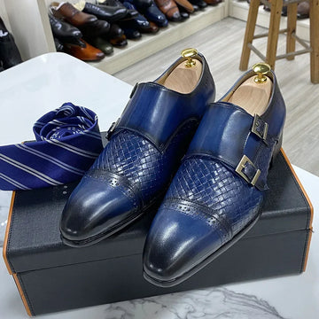 DANIEL WAFER – Chaussures Homme Monk Strap en Cuir Véritable