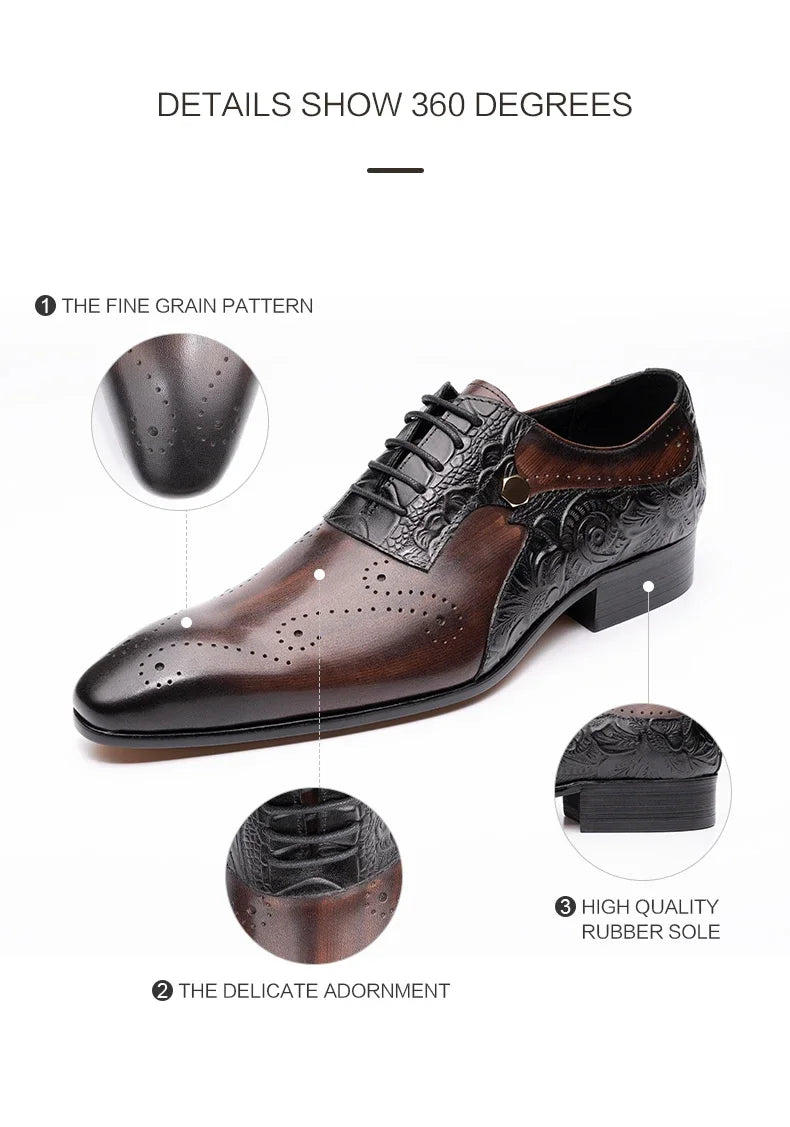 ASIMAYA Brogue Luxe – Chaussures Homme en Cuir Véritable