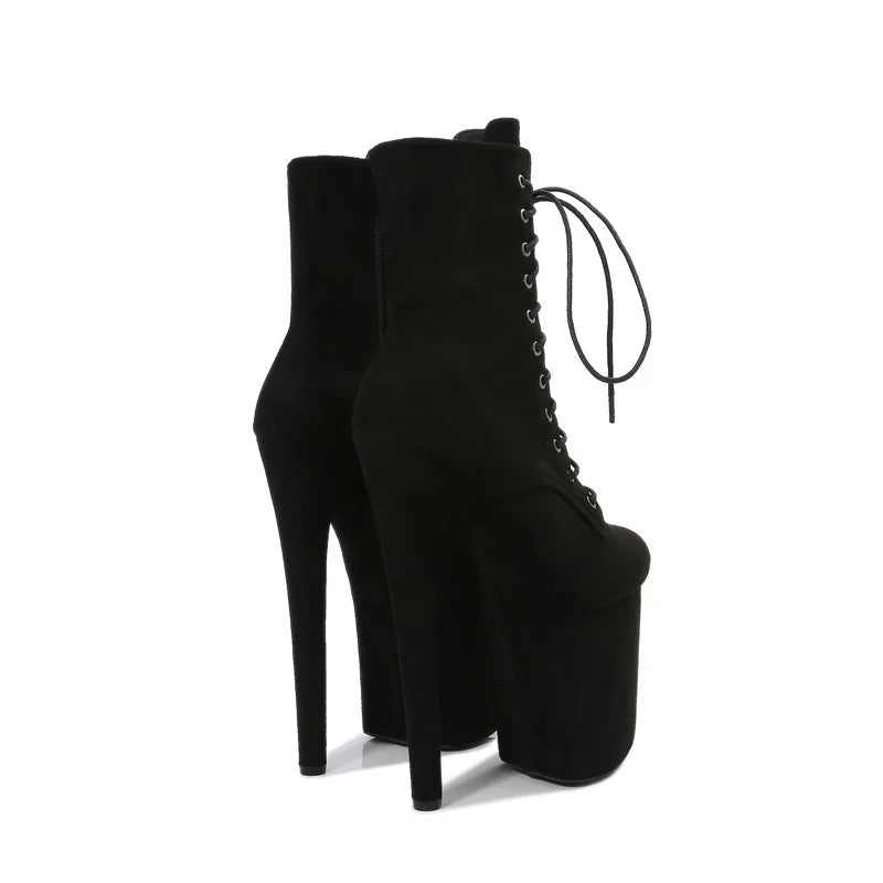 Women's Fetish Ankle Boots - Super High Heel, Western Style, Evening and Nightclub