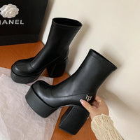 Women's designer ankle boots - 14 cm heel, stretch, bold and sexy look