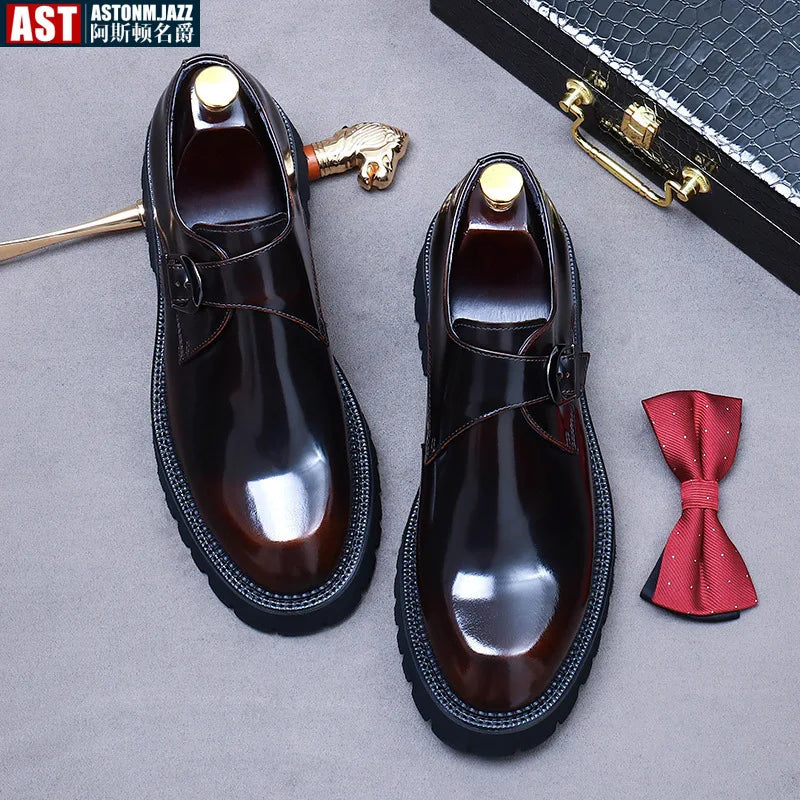 Oxford Homme de Luxe en Cuir Verni Italien – Chaussures Élevées à la Main, Élégantes & Confortables pour Mariage et Affaires