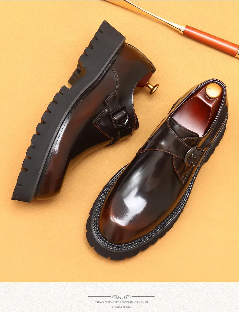 Oxford & Derby Homme – Chaussures Britanniques en Cuir Véritable, Semelle Épaisse, Business & Casual Élégant
