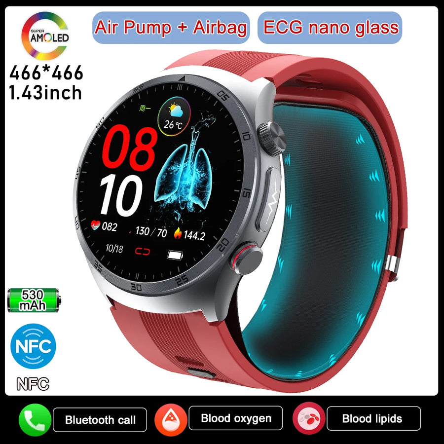 RNABAU AirCare Pro™ – Smartwatch Santé 2025 avec Mesure Réelle de la Tension