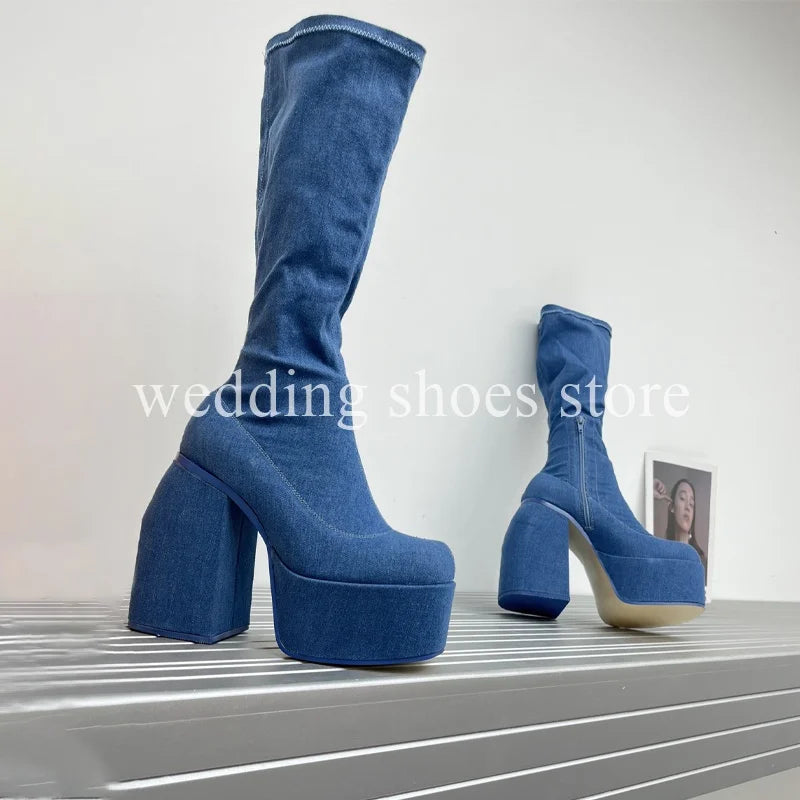 Women's 16cm Heel Boots - High, Waterproof and Sexy
