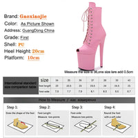 Women's Summer Boots - Short Heel, Perforated and Peep Toe Style