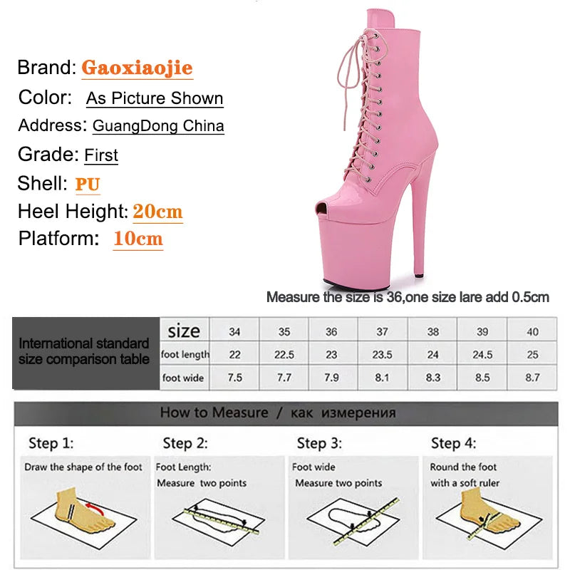 Women's Summer Boots - Short Heel, Perforated and Peep Toe Style