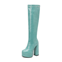 Bottes Femme Grande Taille à Talon Épais et Plateforme – FANAN AYY-A8-13 | Bottes Genou Élégantes &amp; Sexy Automne