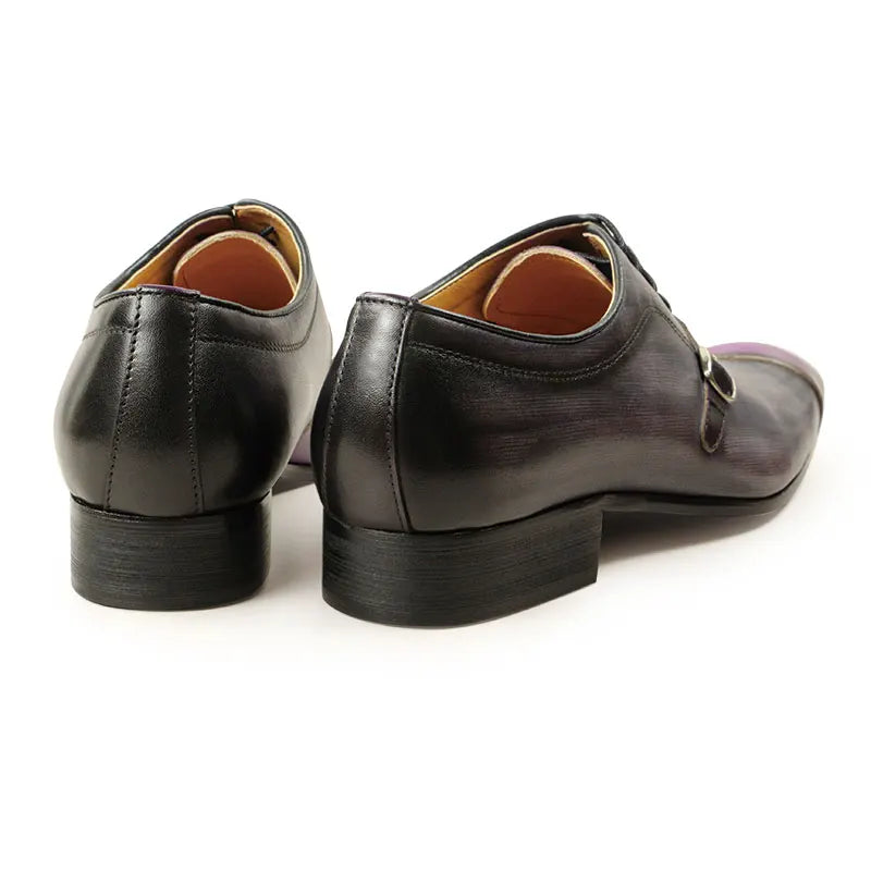 Chaussures Homme YAOLIDA – Oxford en Cuir Véritable avec Boucle Latérale