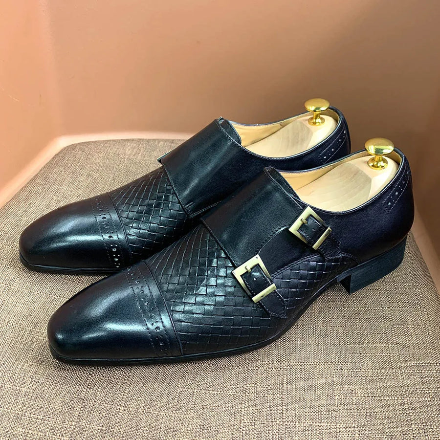 DANIEL WAFER – Chaussures Homme Monk Strap en Cuir Véritable