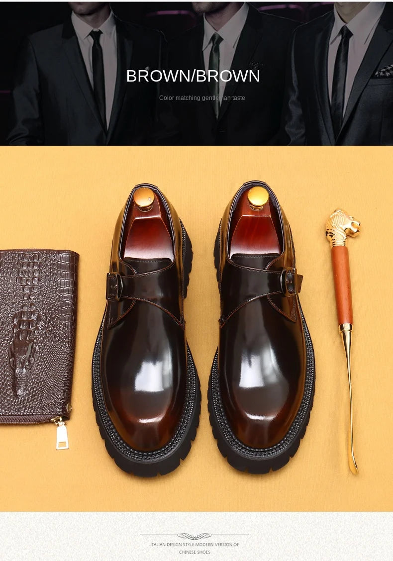 Oxford & Derby Homme – Chaussures Britanniques en Cuir Véritable, Semelle Épaisse, Business & Casual Élégant