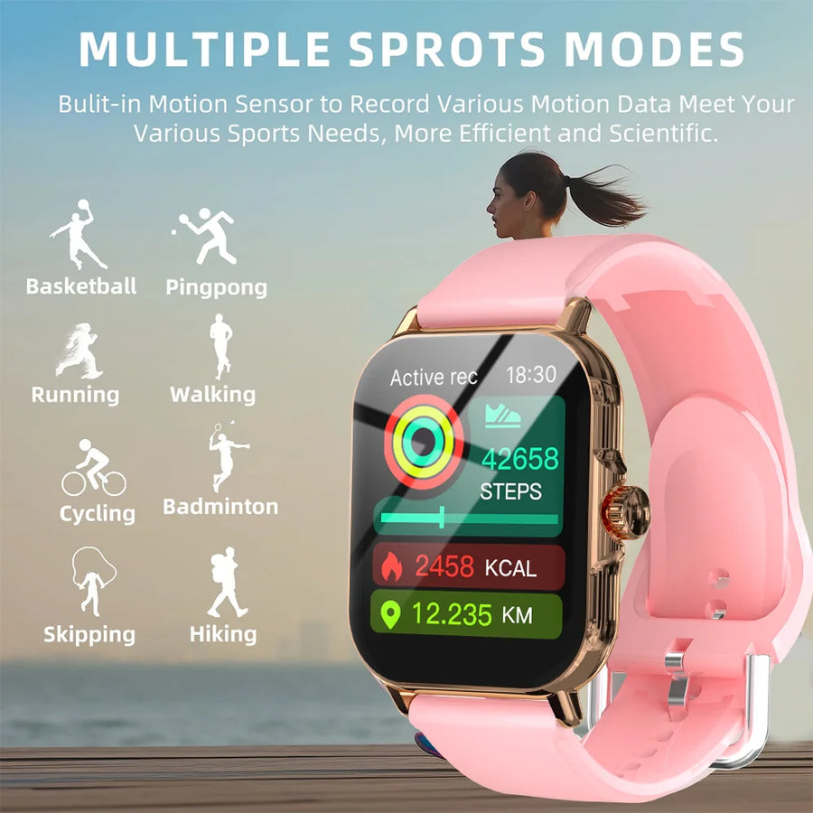 LAXASFIT 1.73” Smartwatch – Unisex Smartwatch with Customizable Dials, Health Tracking, Bluetooth, Calls & Notifications, Android & iOS Compatible
