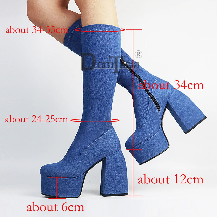 Sexy Women's Boots - Plus Size 35-48, Block Heel and Sturdy