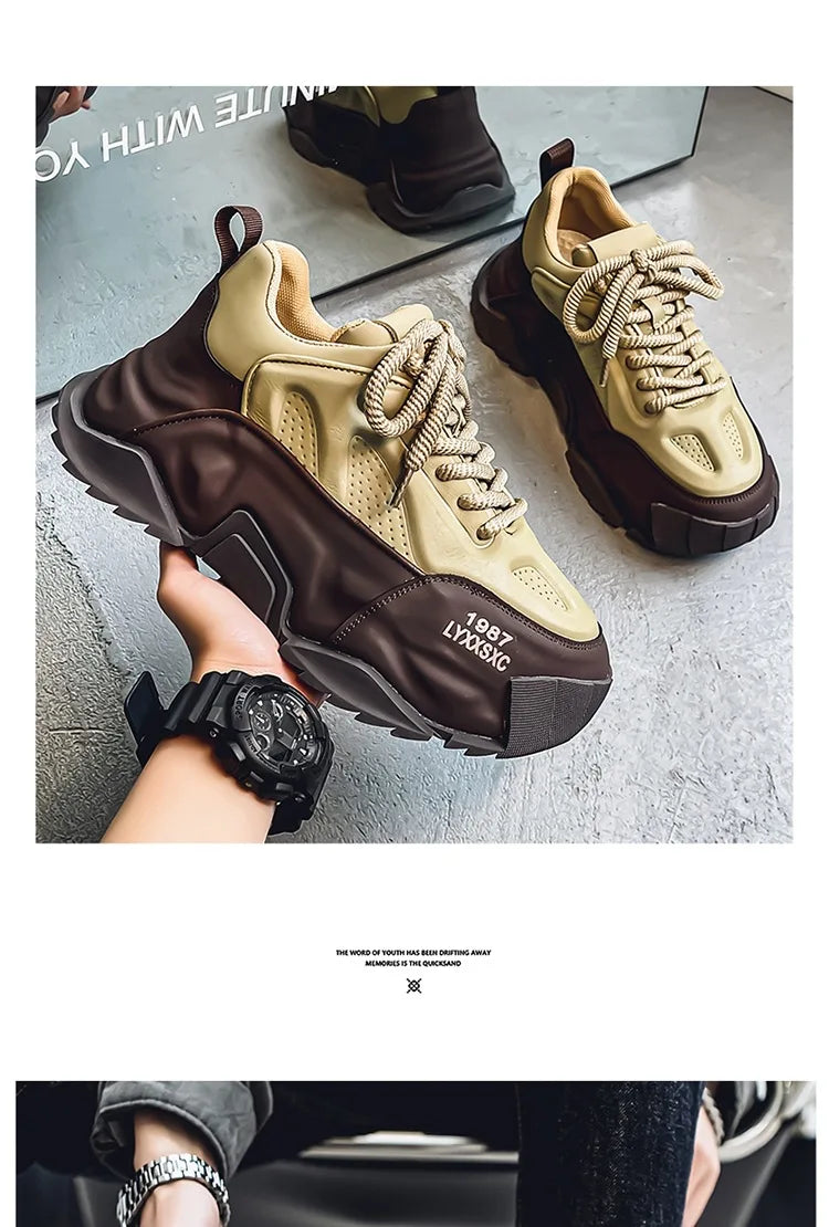 Sneakers Homme Designer – Confort & Hauteur Boostée
