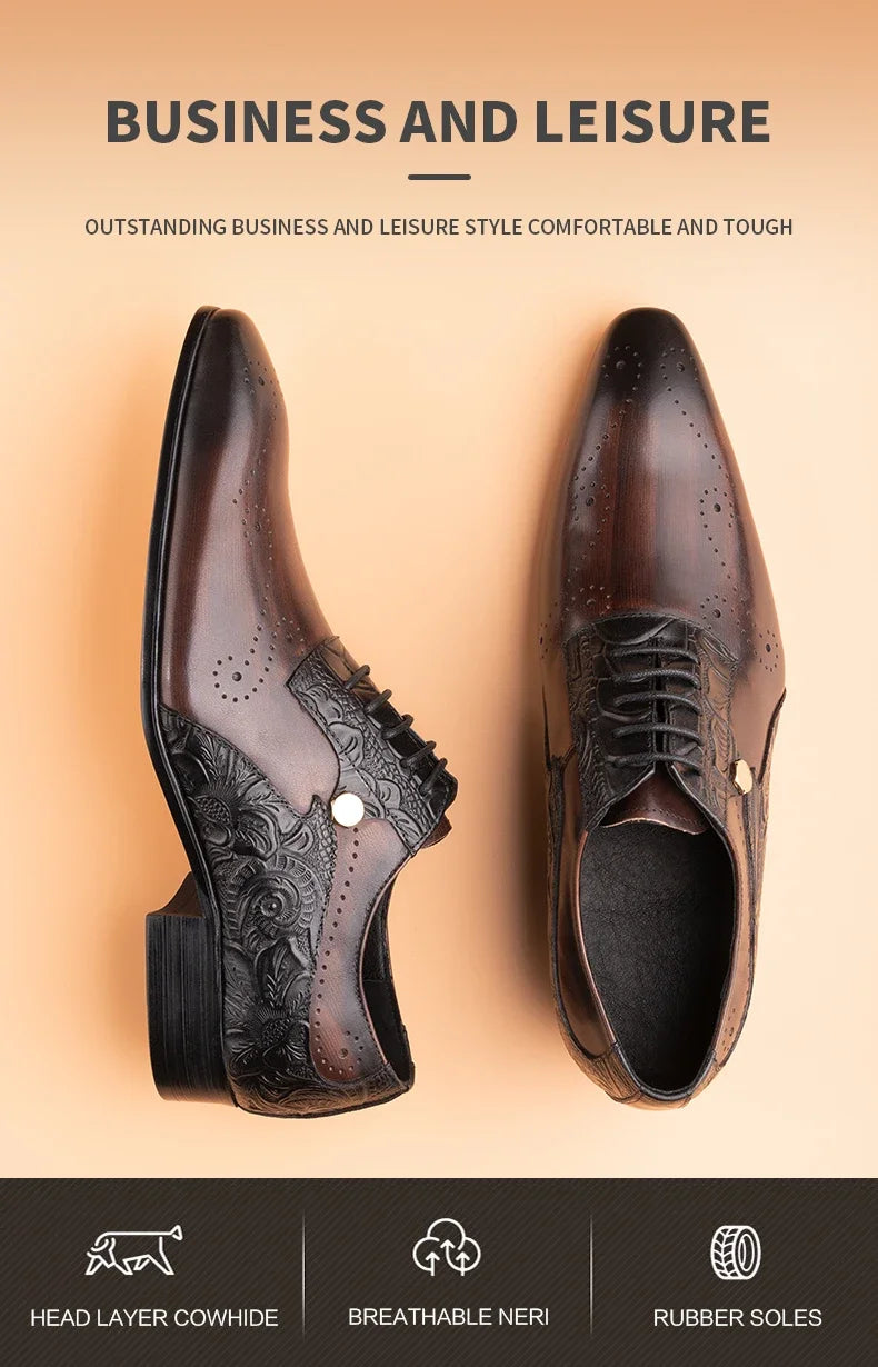 ASIMAYA Brogue Luxe – Chaussures Homme en Cuir Véritable