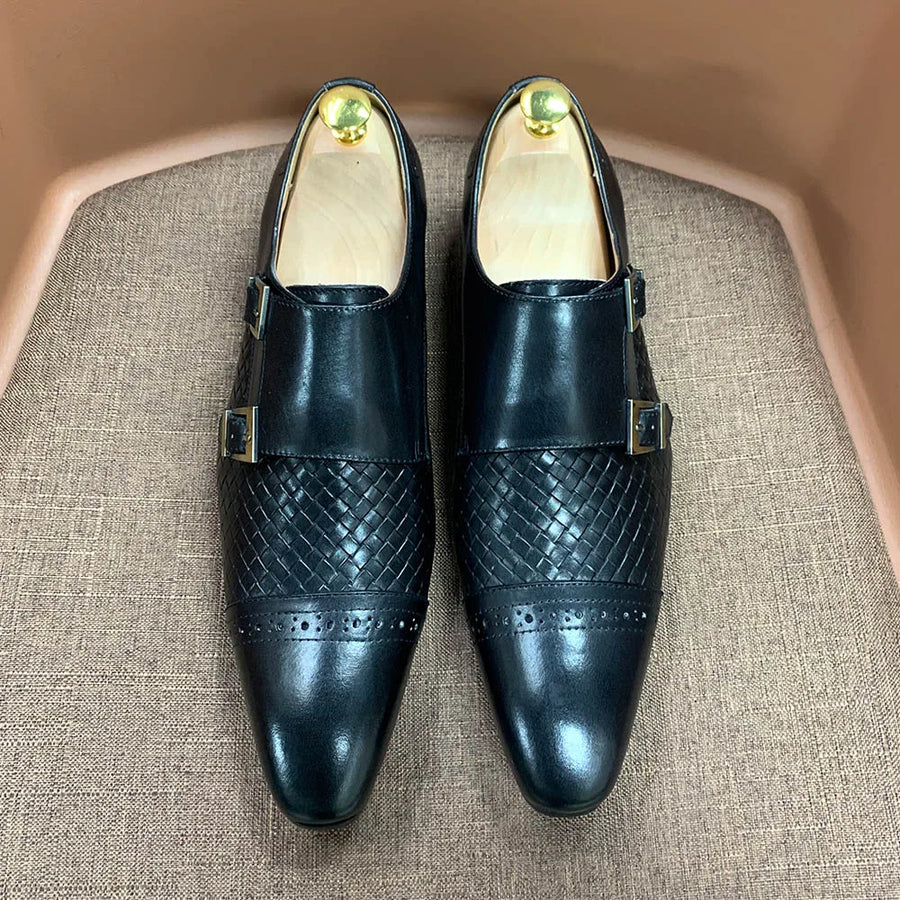 DANIEL WAFER – Chaussures Homme Monk Strap en Cuir Véritable