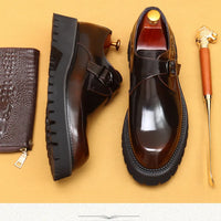 Oxford & Derby Homme – Chaussures Britanniques en Cuir Véritable, Semelle Épaisse, Business & Casual Élégant"