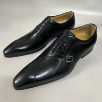 Chaussures Homme YAOLIDA – Oxford en Cuir Véritable avec Boucle Latérale