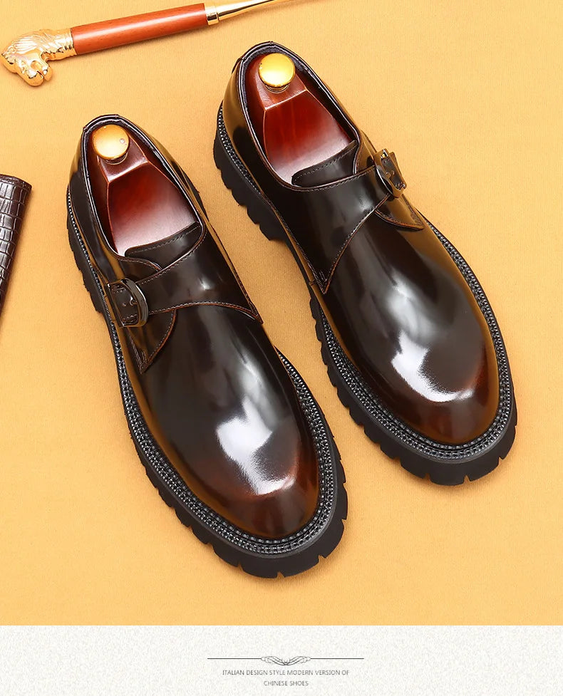 Oxford & Derby Homme – Chaussures Britanniques en Cuir Véritable, Semelle Épaisse, Business & Casual Élégant