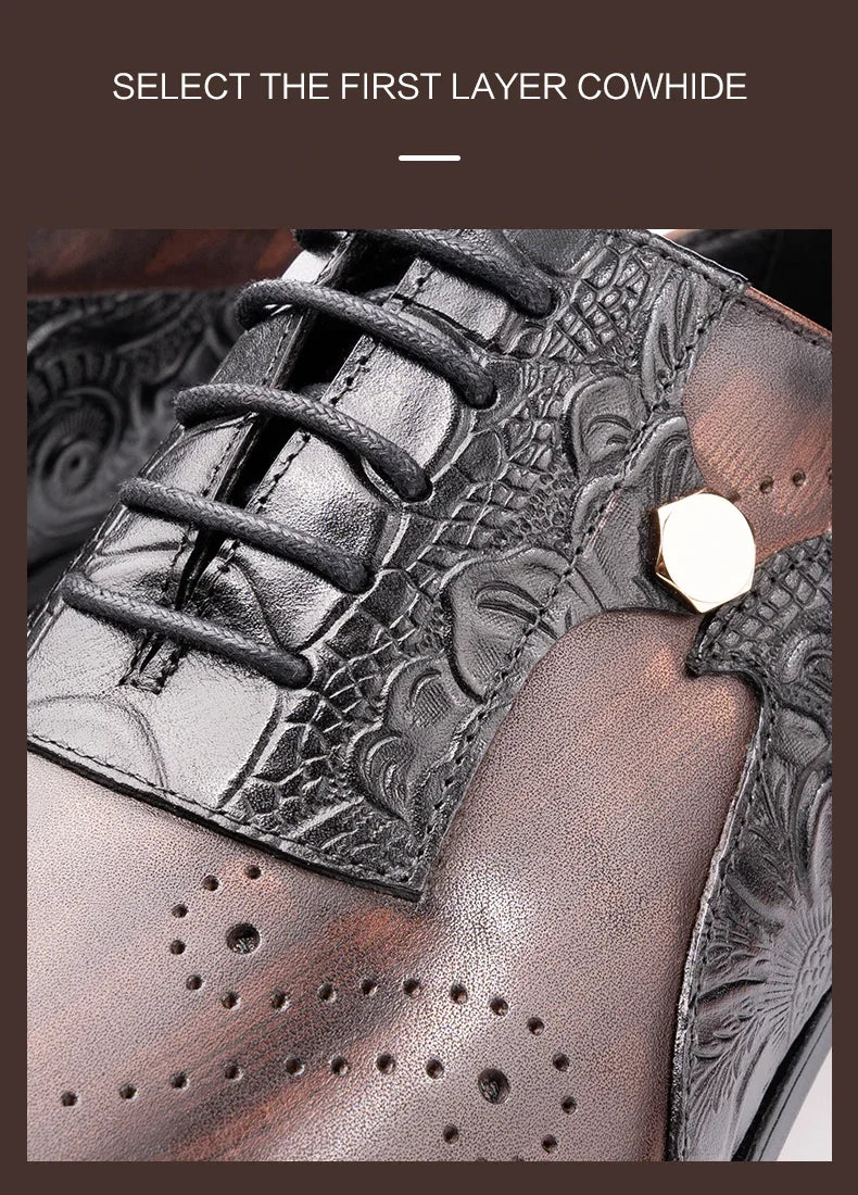 ASIMAYA Brogue Luxe – Chaussures Homme en Cuir Véritable