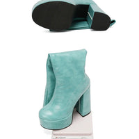 Bottes Femme Grande Taille à Talon Épais et Plateforme – FANAN AYY-A8-13 | Bottes Genou Élégantes &amp; Sexy Automne
