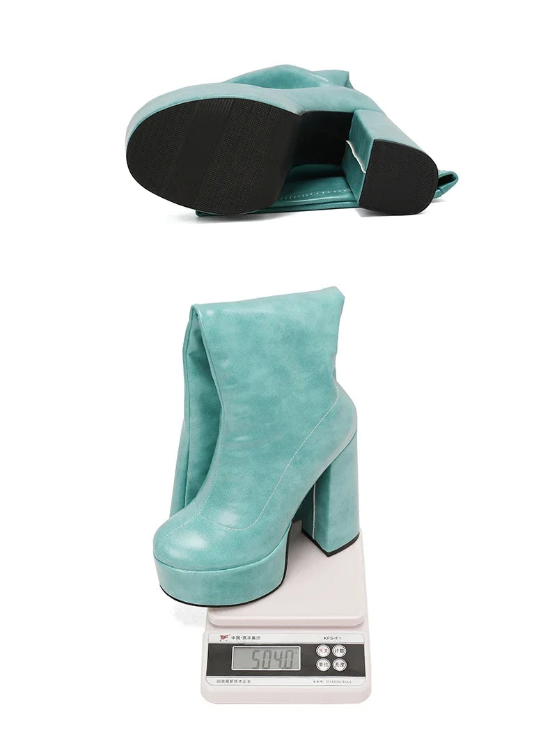 Bottes Femme Grande Taille à Talon Épais et Plateforme – FANAN AYY-A8-13 | Bottes Genou Élégantes & Sexy Automne