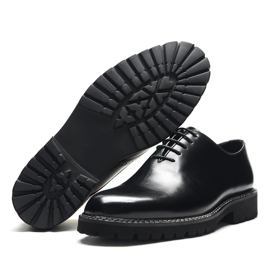 Oxford Homme Élégant – Sneakers en Cuir Véritable Noir, Haute Qualité pour Bureau, Affaires et Occasions Sociales