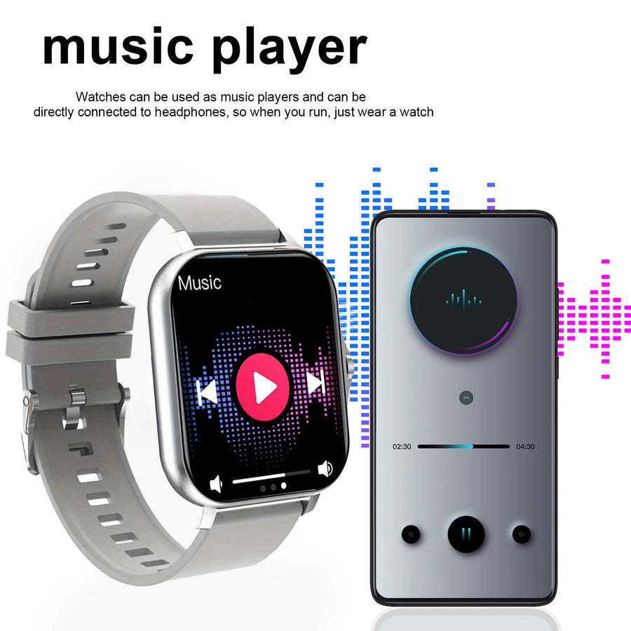 Unisex Smartwatch - Wireless Calls, Multiple App Notifications, Sports Smartwatch Compatible with iPhone and Android