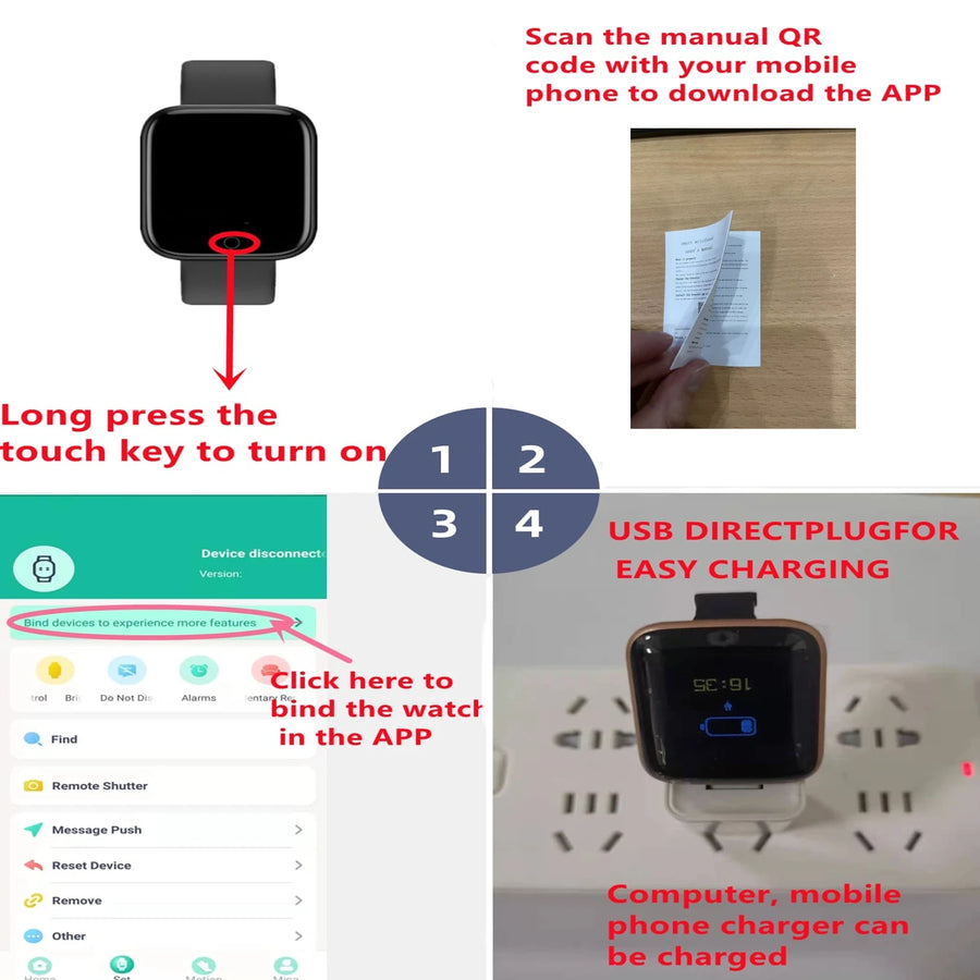 Smartwatch D13/116Plus – Men's/Women's Smartwatch | Health & Activity Tracker | Sports Bracelet Ideal Gift