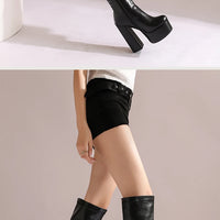 Bottes Femme Grande Taille à Talon Épais et Plateforme – FANAN AYY-A8-13 | Bottes Genou Élégantes &amp; Sexy Automne