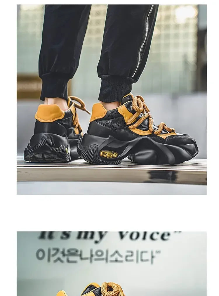 Baskets homme style designer – Sneakers à semelle épaisse confortables, mode décontractée automne/hiver