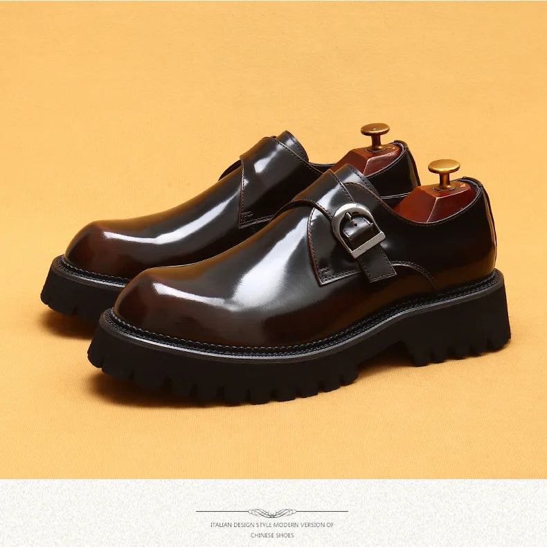 Oxford & Derby Homme – Chaussures Britanniques en Cuir Véritable, Semelle Épaisse, Business & Casual Élégant