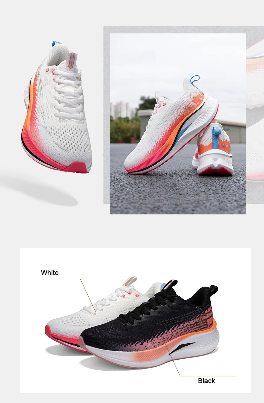 Baasploa H1072 – Chaussures de running femme respirantes et élévatrices
